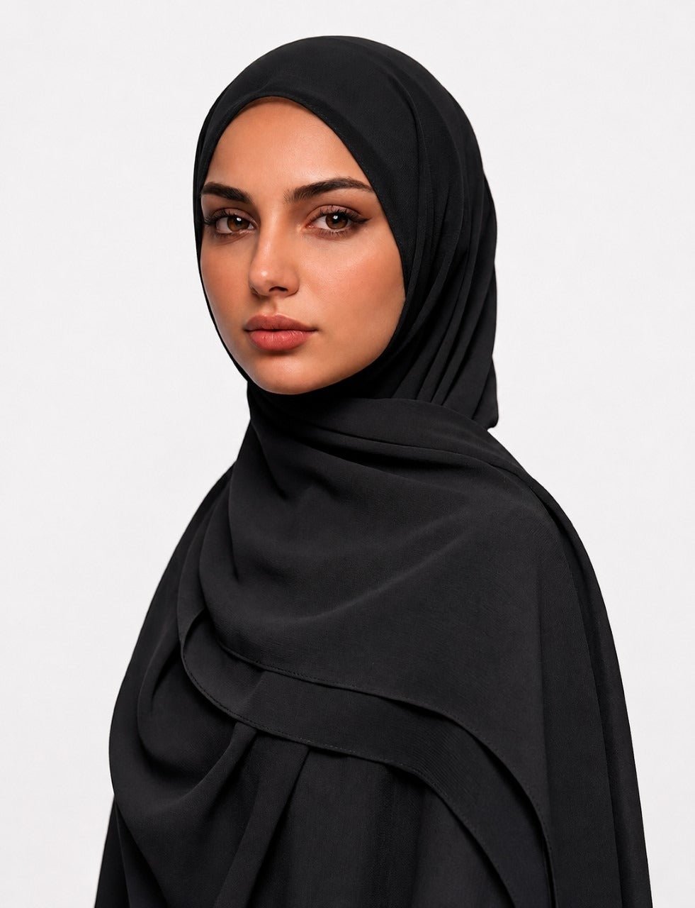 Ainaura Premium Zera Malaysian Georgette Hijab – Black - AinAura