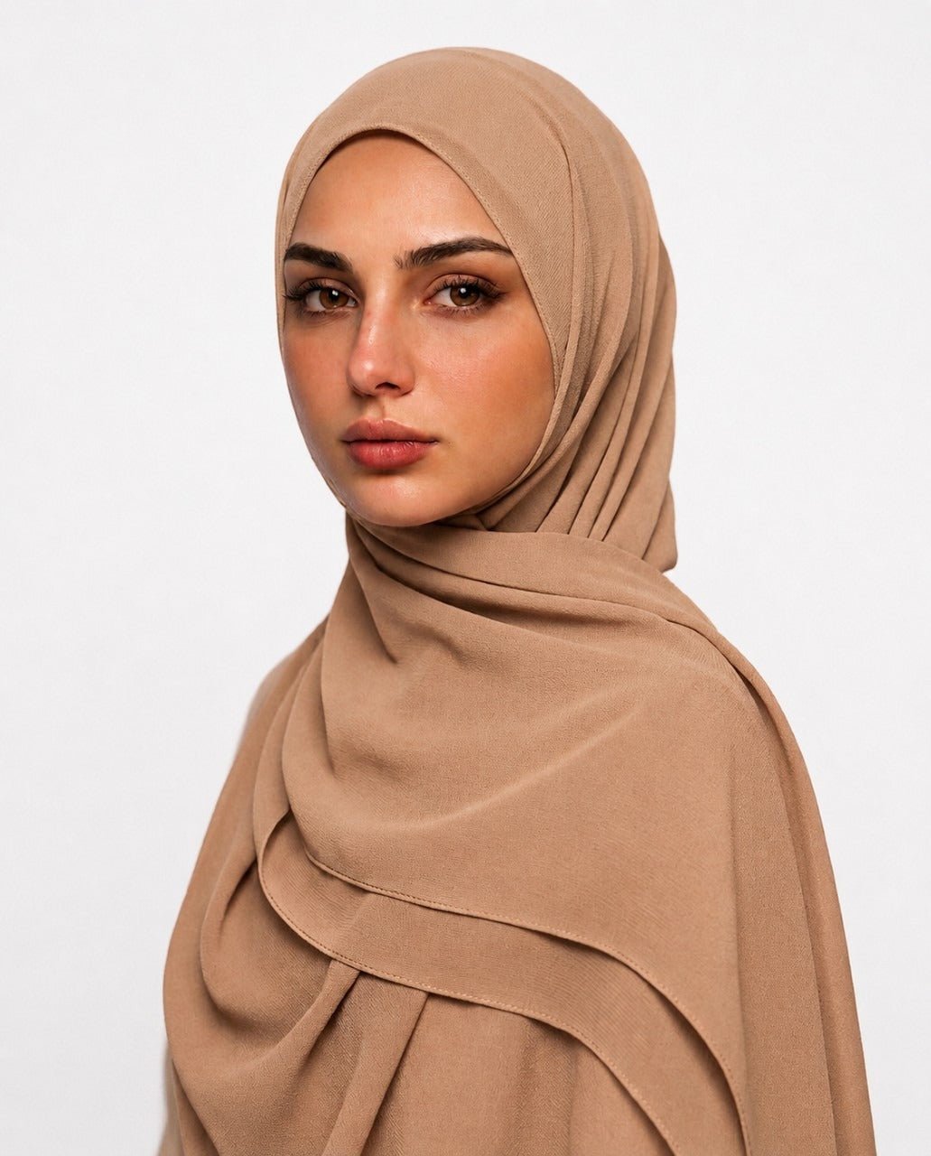 Ainaura Premium Zera Malaysian Georgette Hijab – Coffee - AinAura