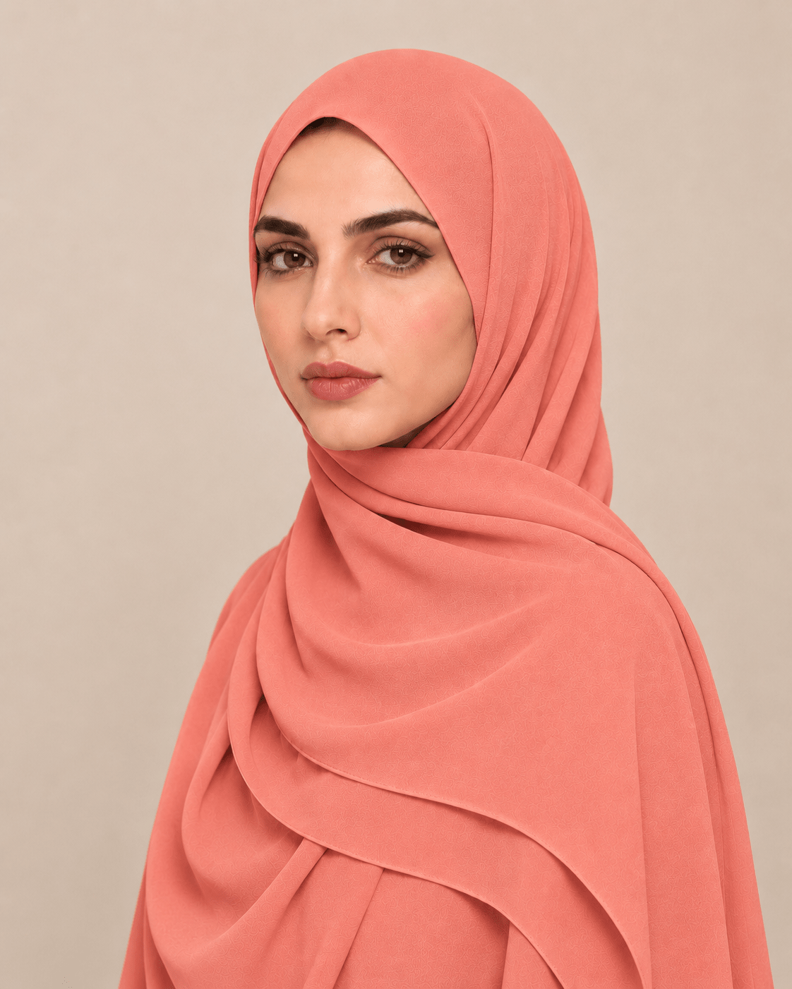 Ainaura Premium Zera Malaysian Georgette Hijab – Coral - AinAura