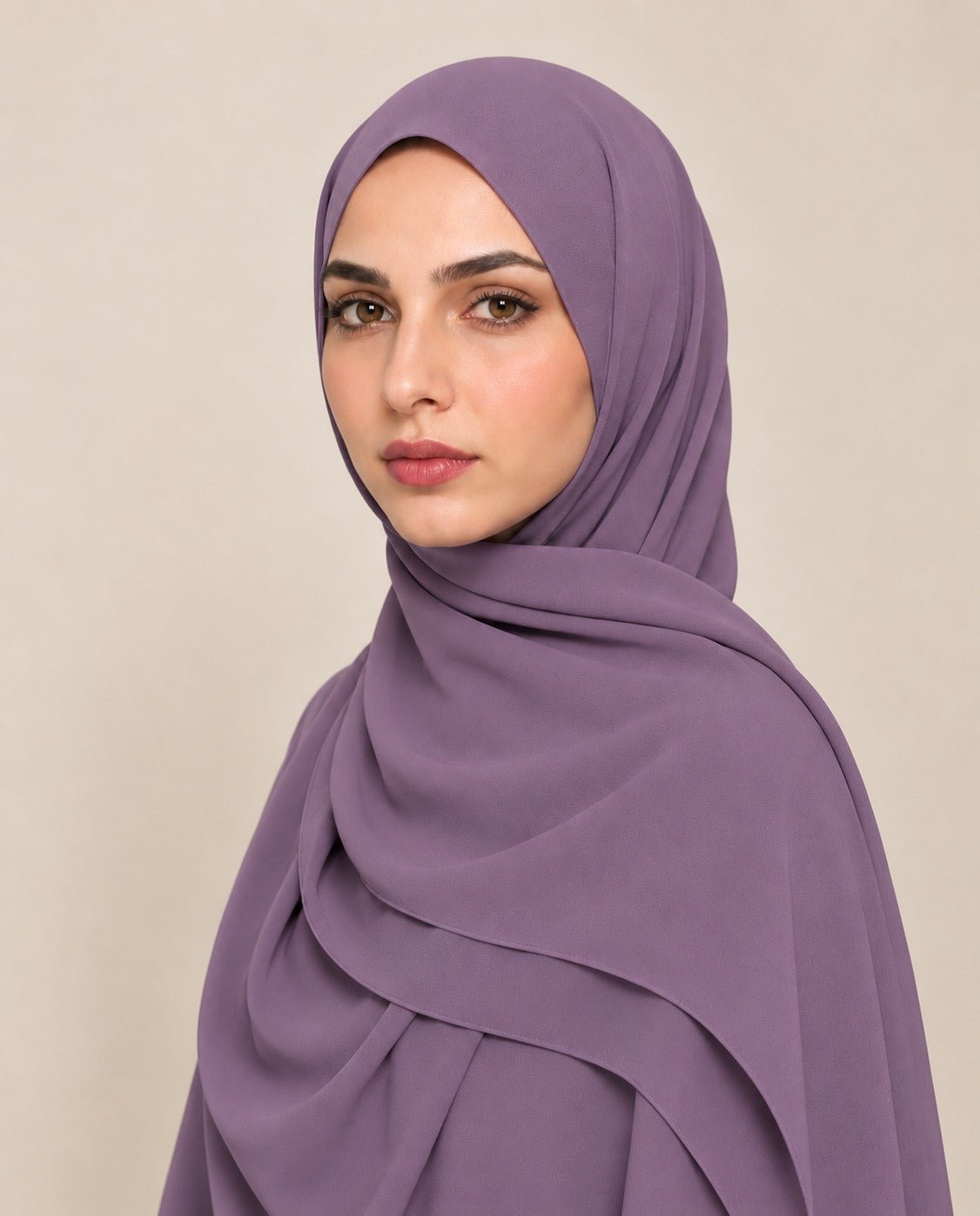Ainaura Premium Zera Malaysian Georgette Hijab – Medium Purple - AinAura