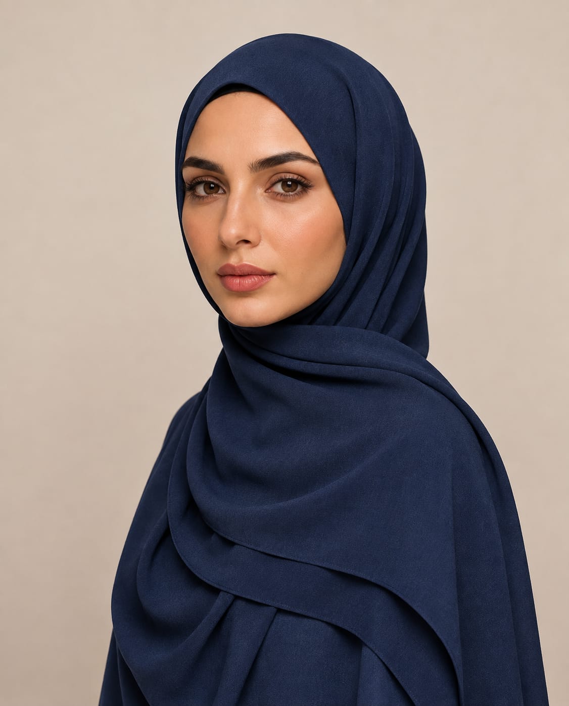 Ainaura Premium Zera Malaysian Georgette Hijab – Navy Denim - AinAura