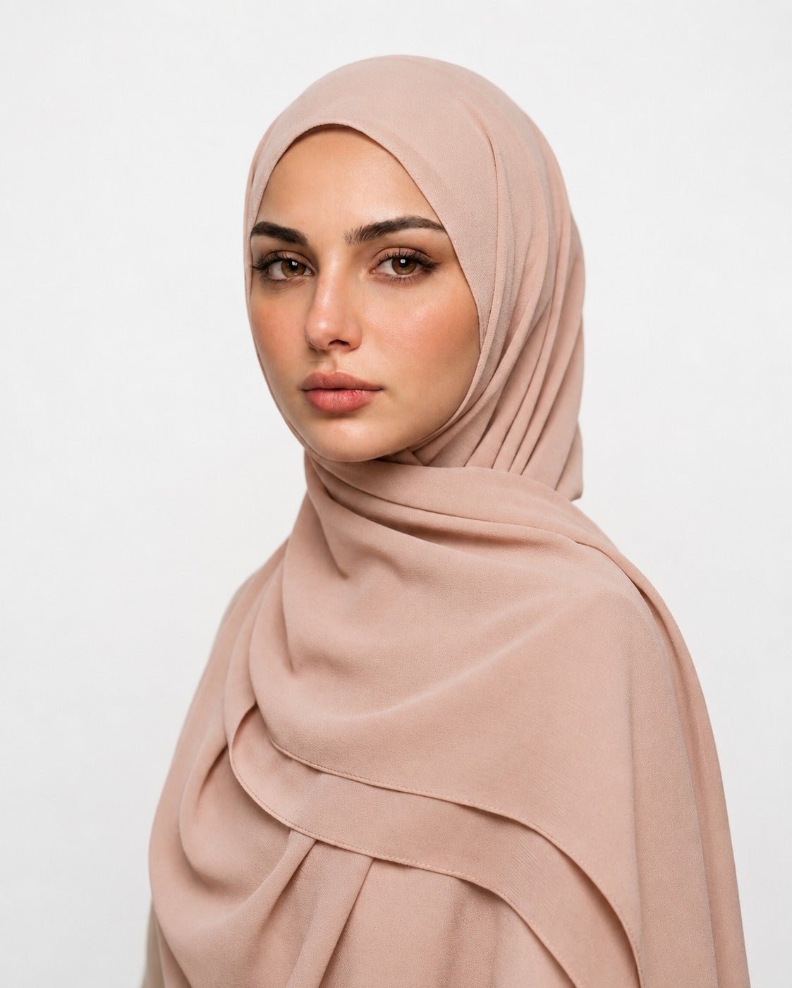 Ainaura Premium Zera Malaysian Georgette Hijab – Nude Peach - AinAura