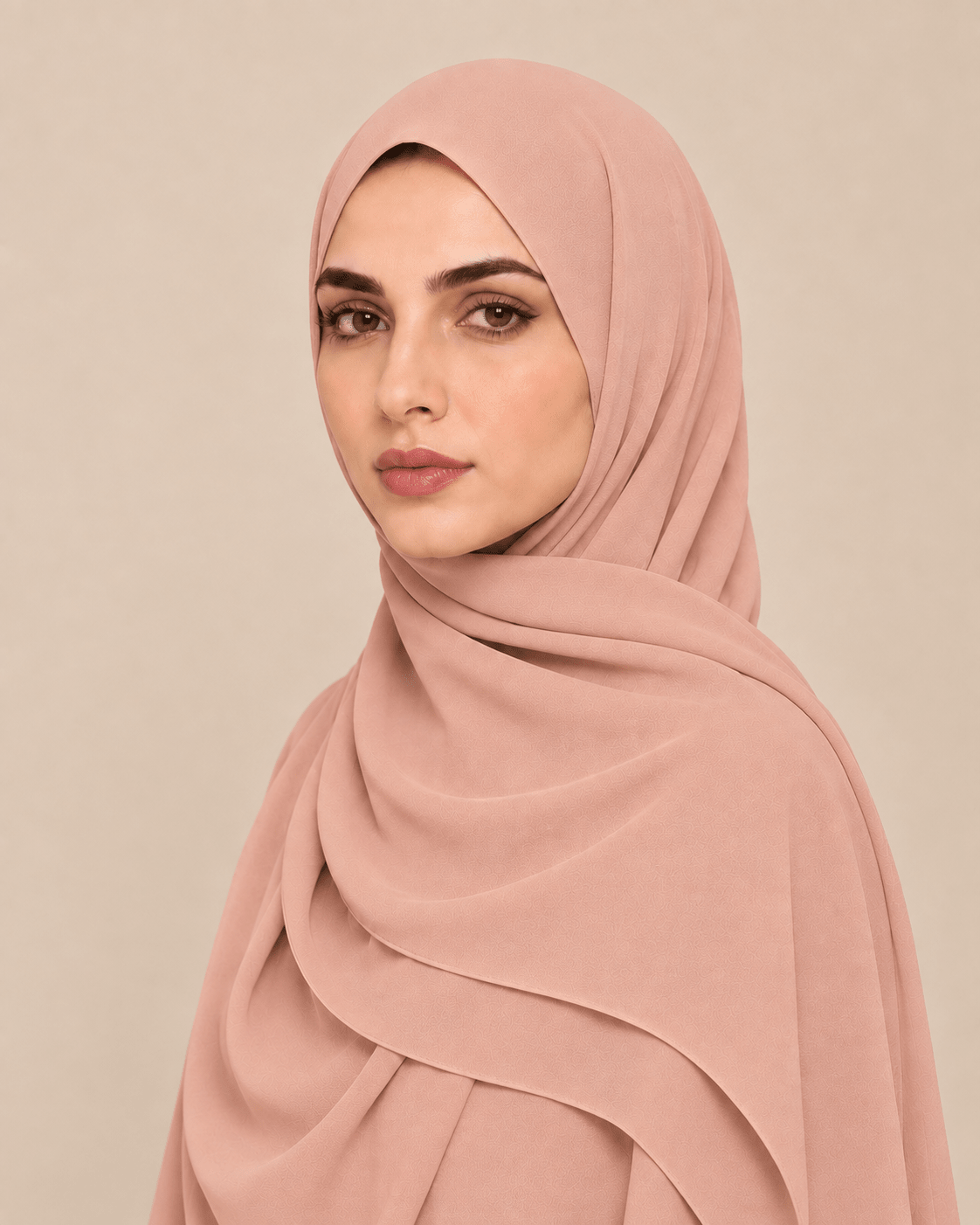 Ainaura Premium Zera Malaysian Georgette Hijab – Nude Salmon - AinAura
