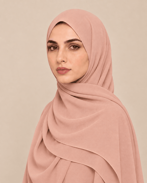 Ainaura Premium Zera Malaysian Georgette Hijab – Nude Salmon - AinAura
