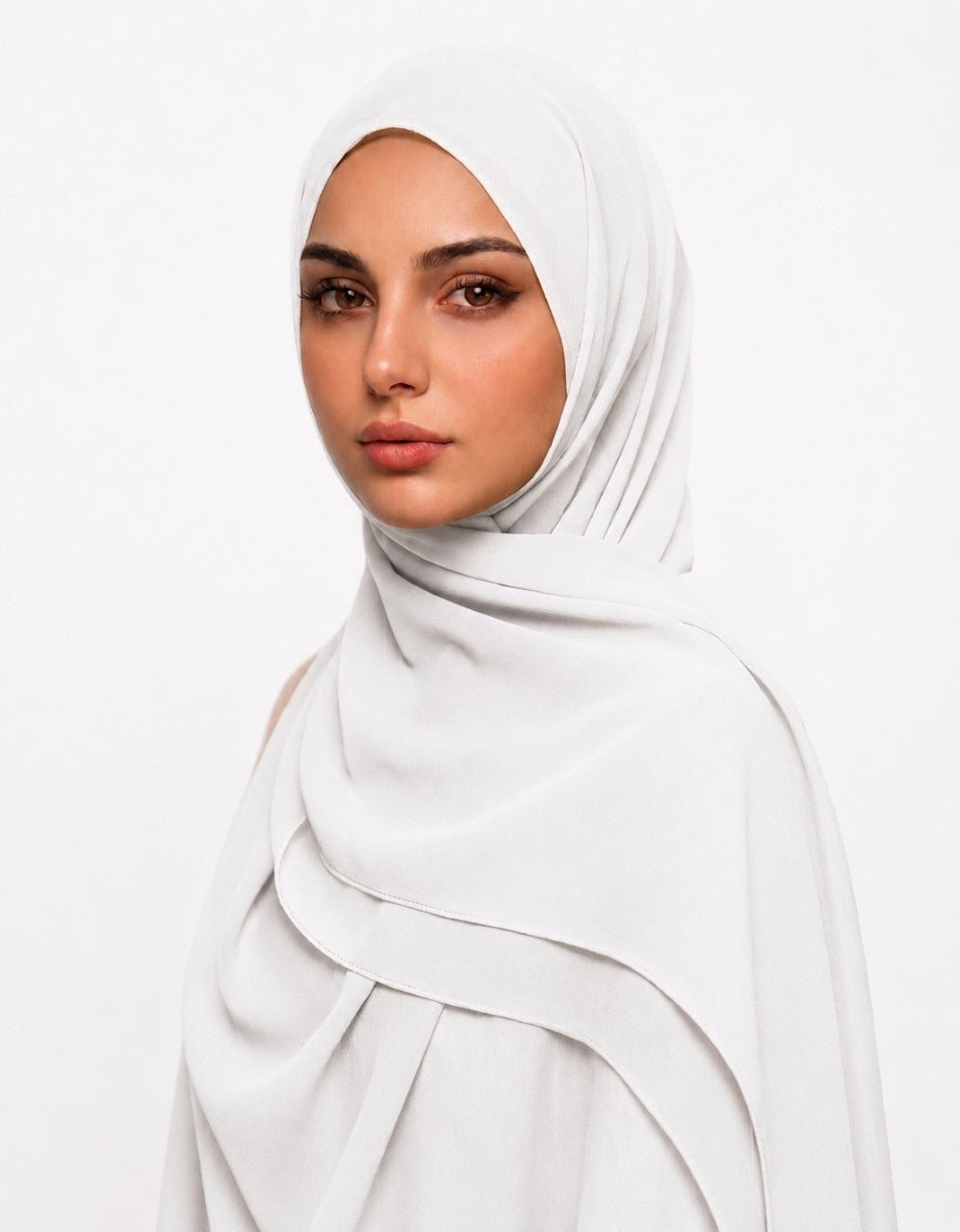 Ainaura Premium Zera Malaysian Georgette Hijab – Pure White - AinAura