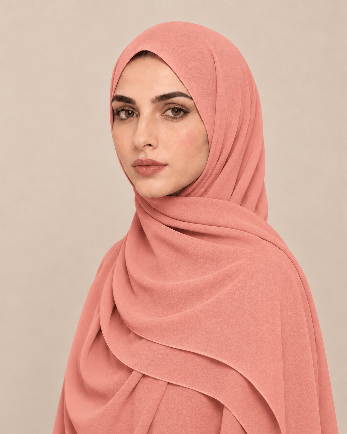 Ainaura Premium Zera Malaysian Georgette Hijab – Salmon - AinAura