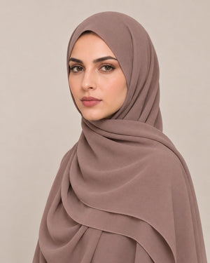 Ainaura Premium Zera Malaysian Georgette Hijab – Sepia - AinAura
