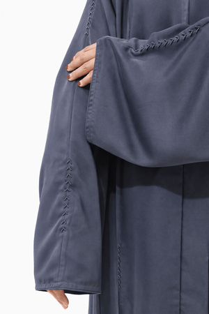 Classic Charcoal Grace Abaya-Premium Imported Nida Fabric - AinAura