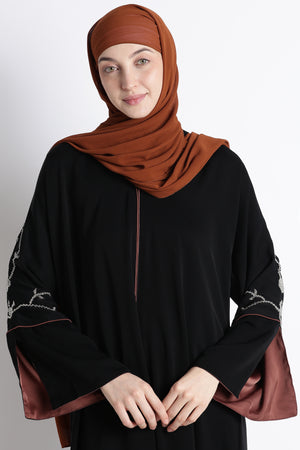 Ainaura | Copper-Lined Onyx Dubai Abaya