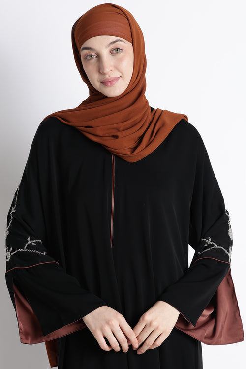 Ainaura | Copper-Lined Onyx Dubai Abaya