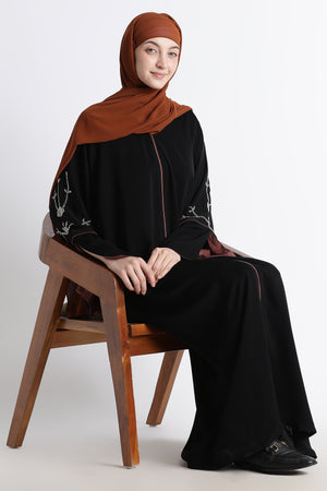 Ainaura | Copper-Lined Onyx Dubai Abaya