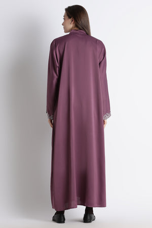 Ainaura | Royal Plum Scalloped Dubai Abaya