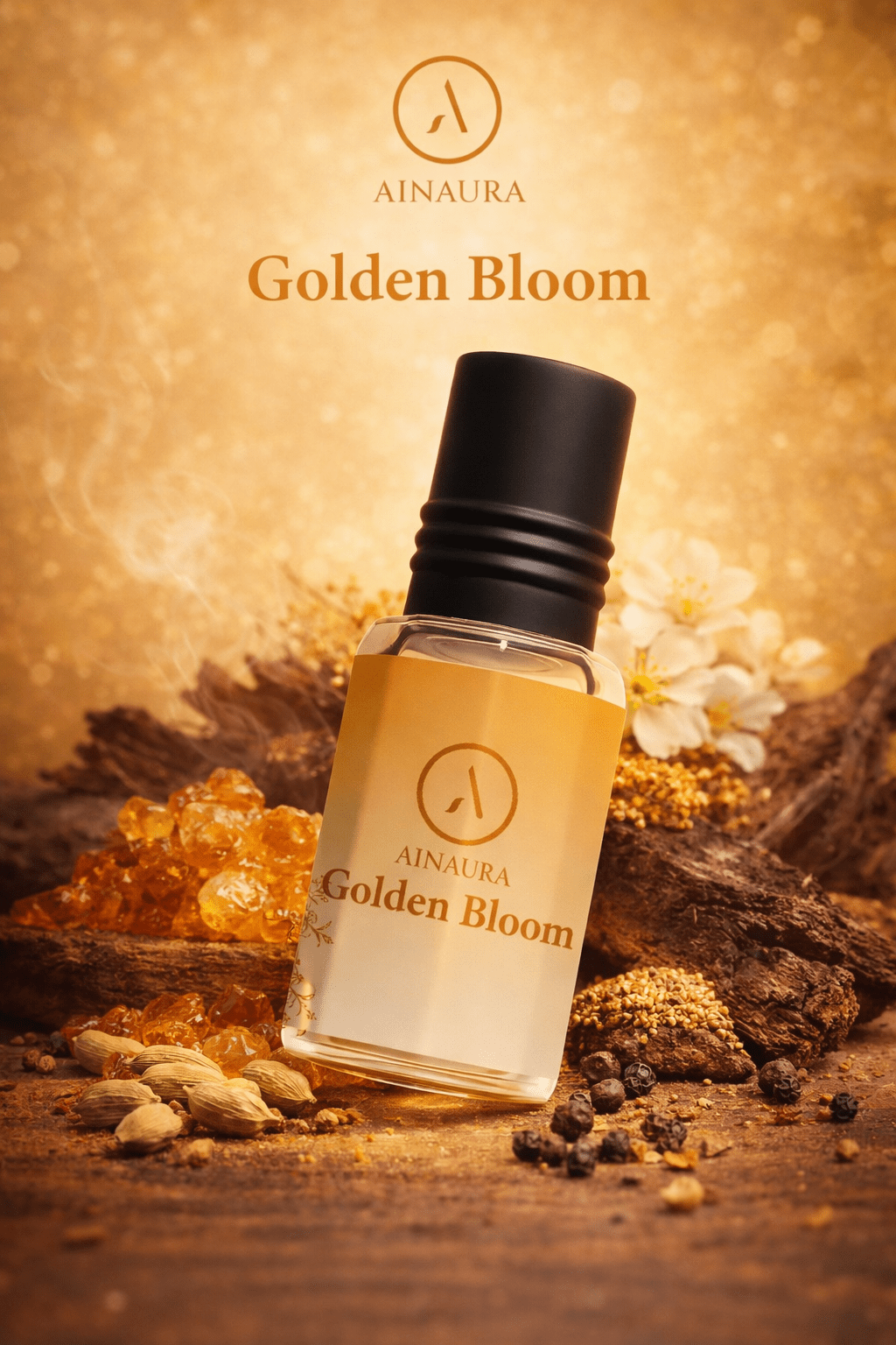 Golden Bloom – Premium Attar by AINAURA - AinAura
