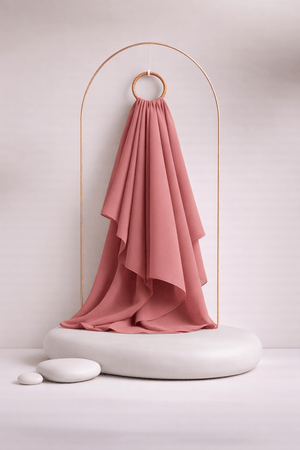 Moja Premium Malaysian Heavy Georgette - Burnt Pink - AinAura