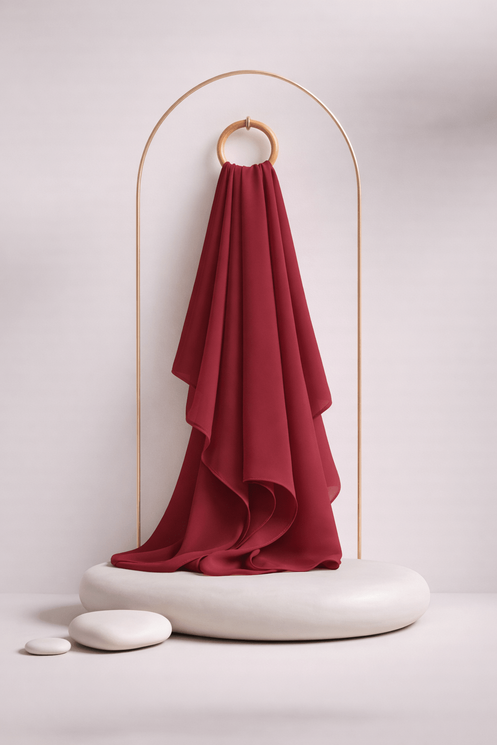 Moja Premium Malaysian Heavy Georgette - Cherry - AinAura