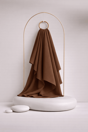 Moja Premium Malaysian Heavy Georgette - Coffee Brown - AinAura