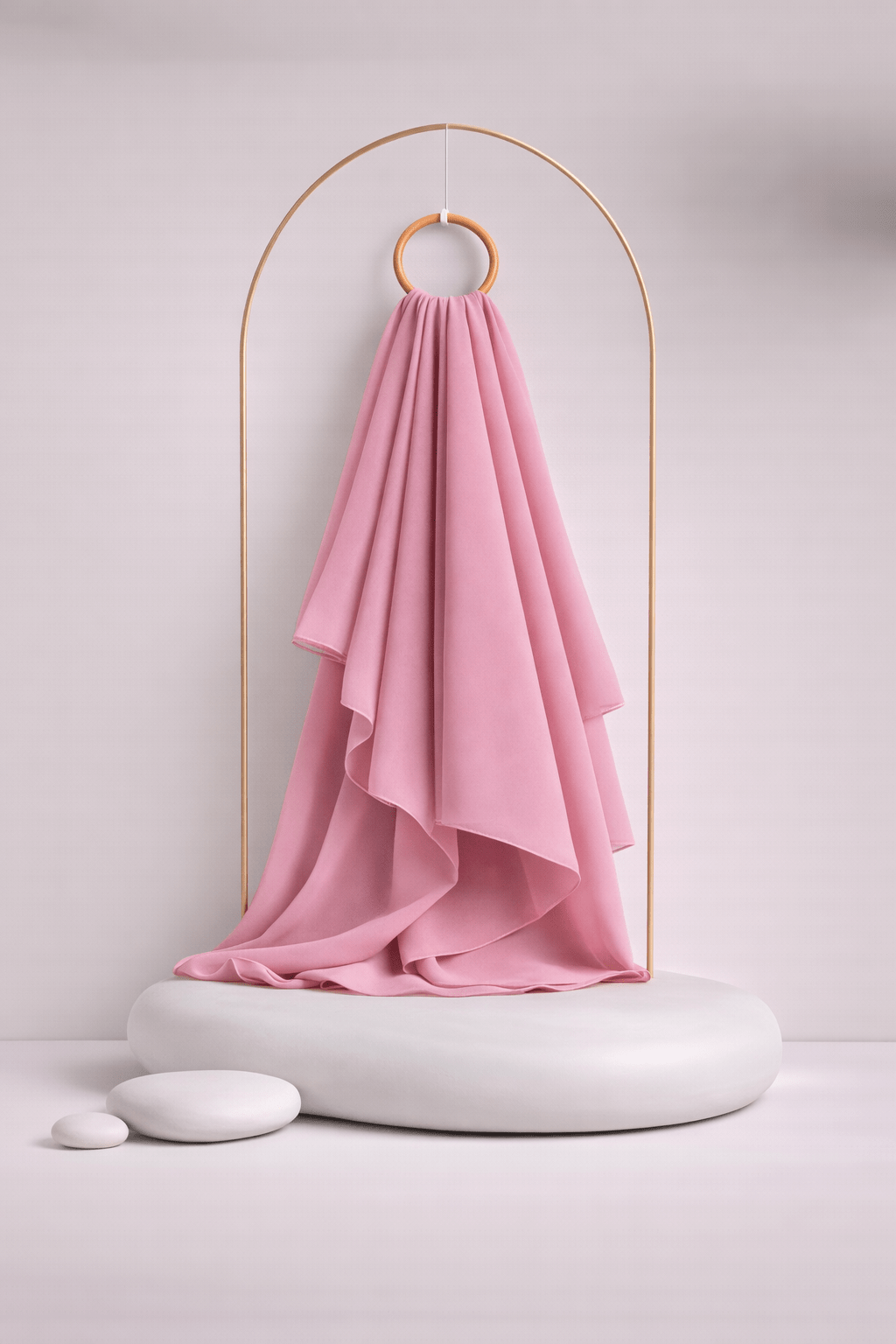 Moja Premium Malaysian Heavy Georgette - Cupcake Pink - AinAura