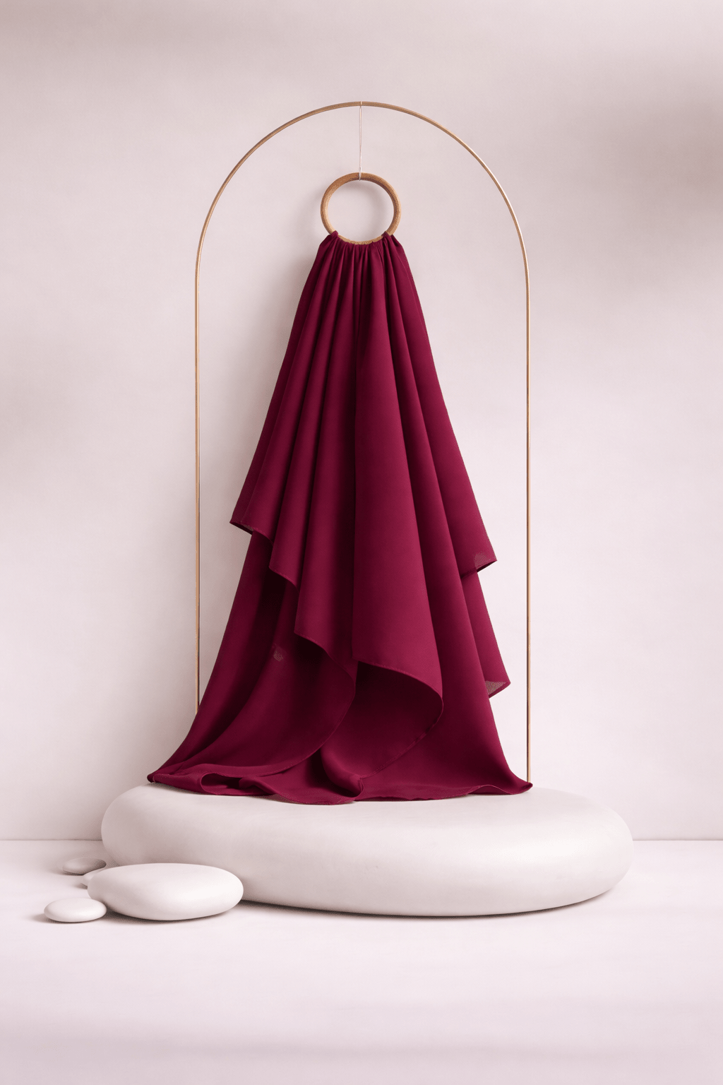 Moja Premium Malaysian Heavy Georgette - Dark Maroon - AinAura