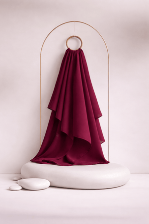 Moja Premium Malaysian Heavy Georgette - Dark Maroon - AinAura
