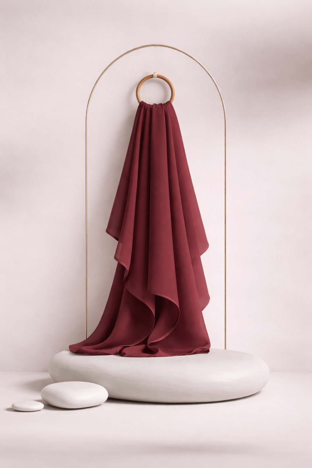 Moja Premium Malaysian Heavy Georgette - Dusty Maroon - AinAura