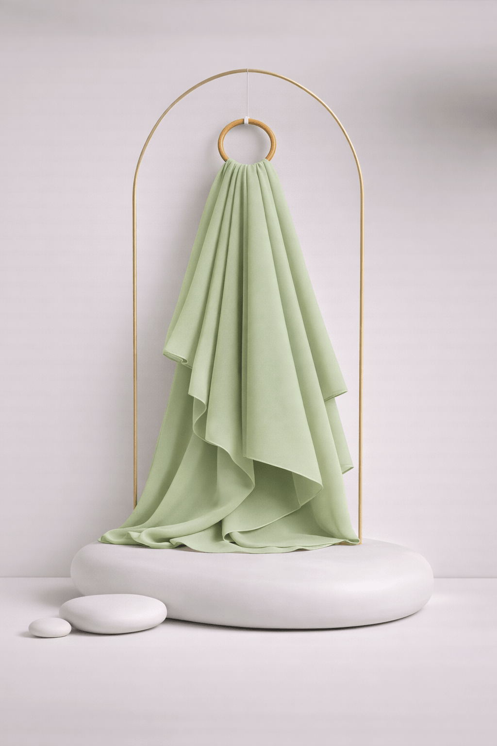Moja Premium Malaysian Heavy Georgette - Light Moss - AinAura