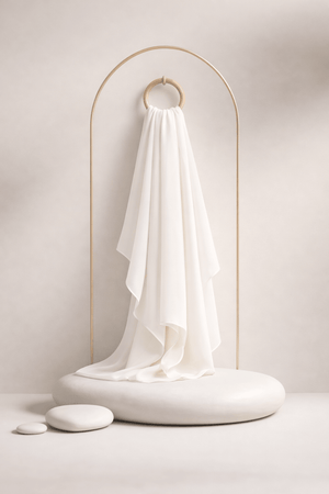 Moja Premium Malaysian Heavy Georgette - Milk White - AinAura