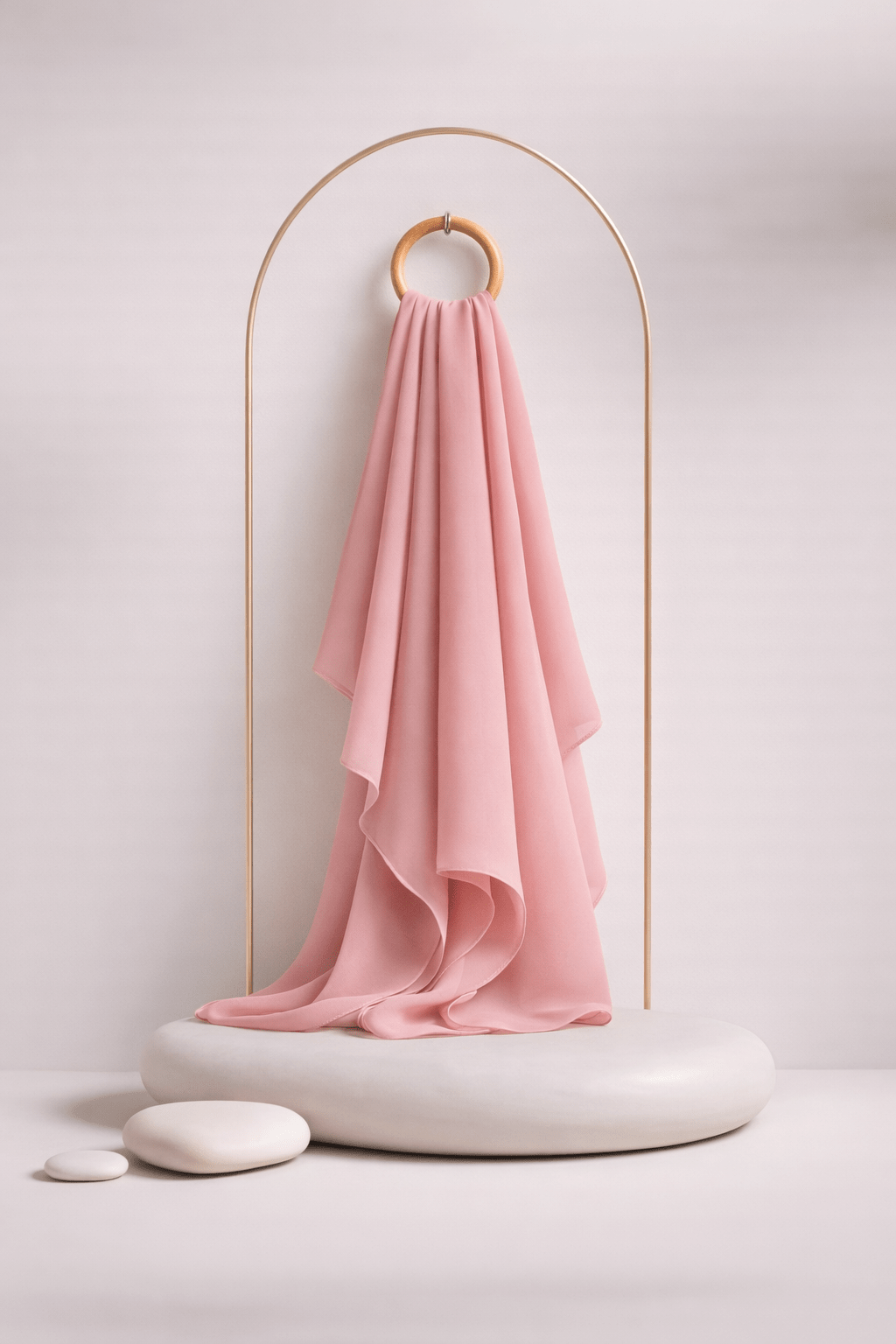 Moja Premium Malaysian Heavy Georgette - Misty Pink - AinAura