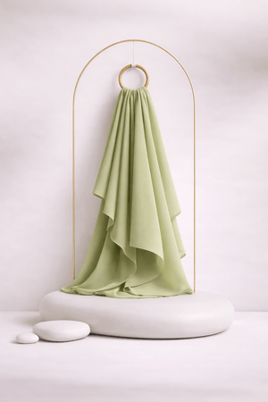 Moja Premium Malaysian Heavy Georgette - Nude Green - AinAura