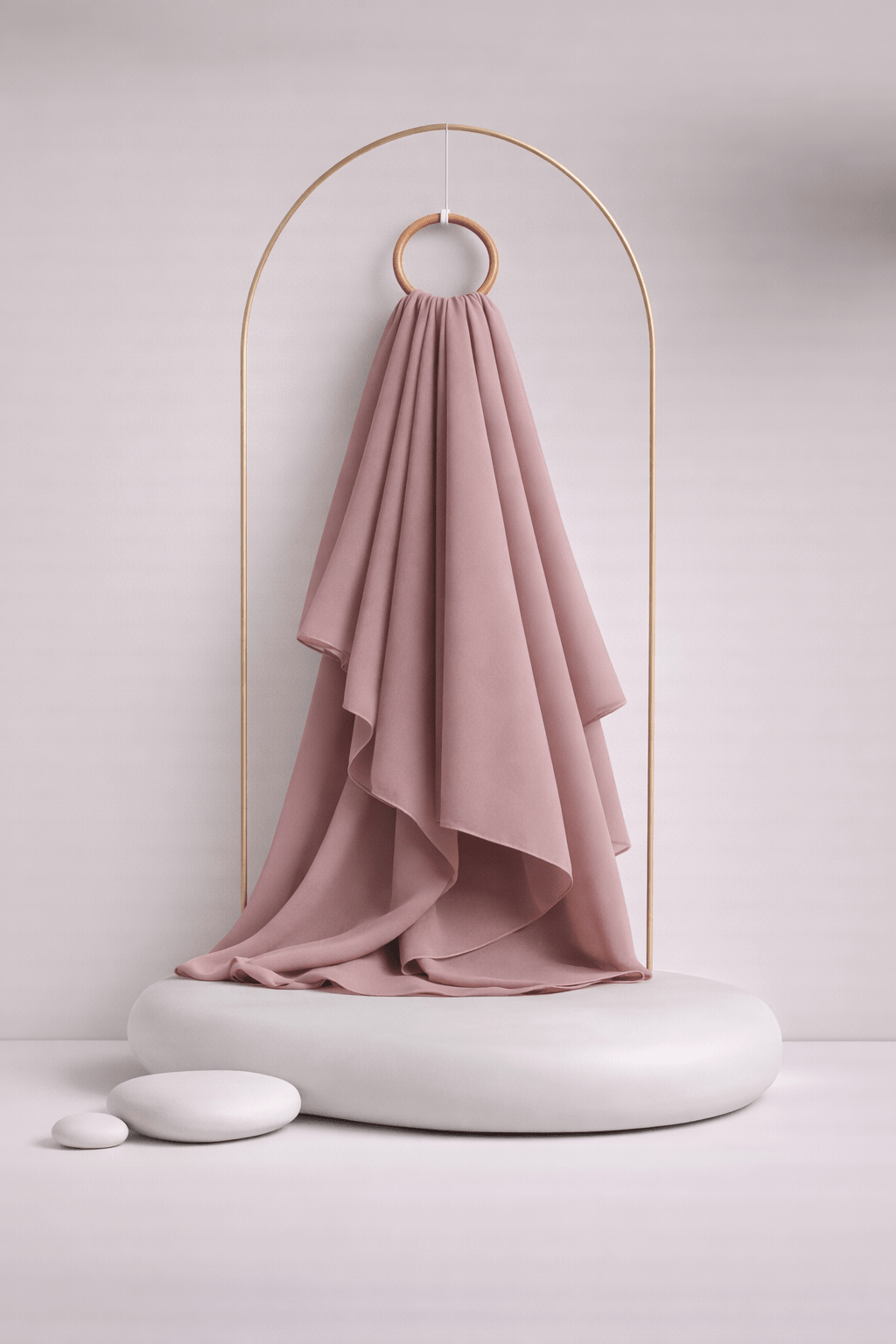 Moja Premium Malaysian Heavy Georgette - Nude Mauve - AinAura
