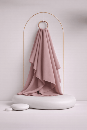 Moja Premium Malaysian Heavy Georgette - Nude Mauve - AinAura