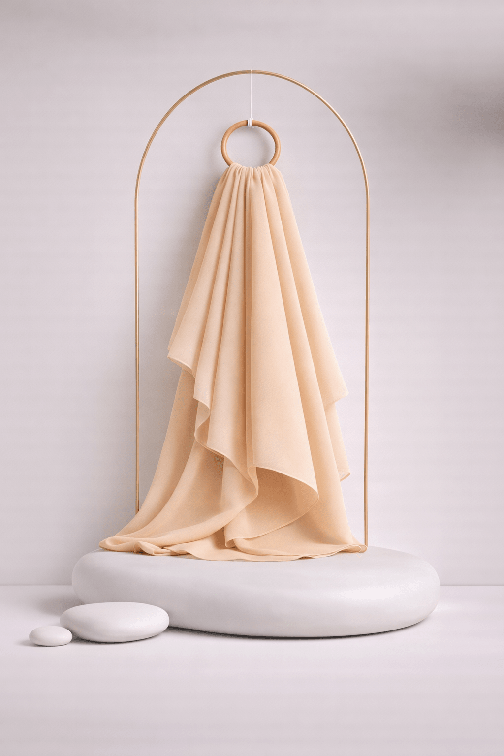 Moja Premium Malaysian Heavy Georgette - Nude Skin - AinAura