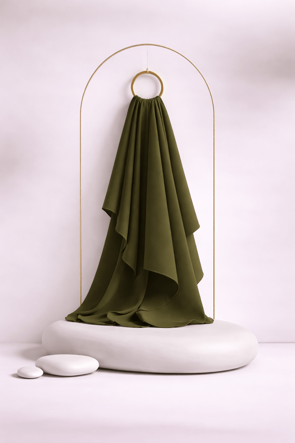 Moja Premium Malaysian Heavy Georgette - Olive - AinAura
