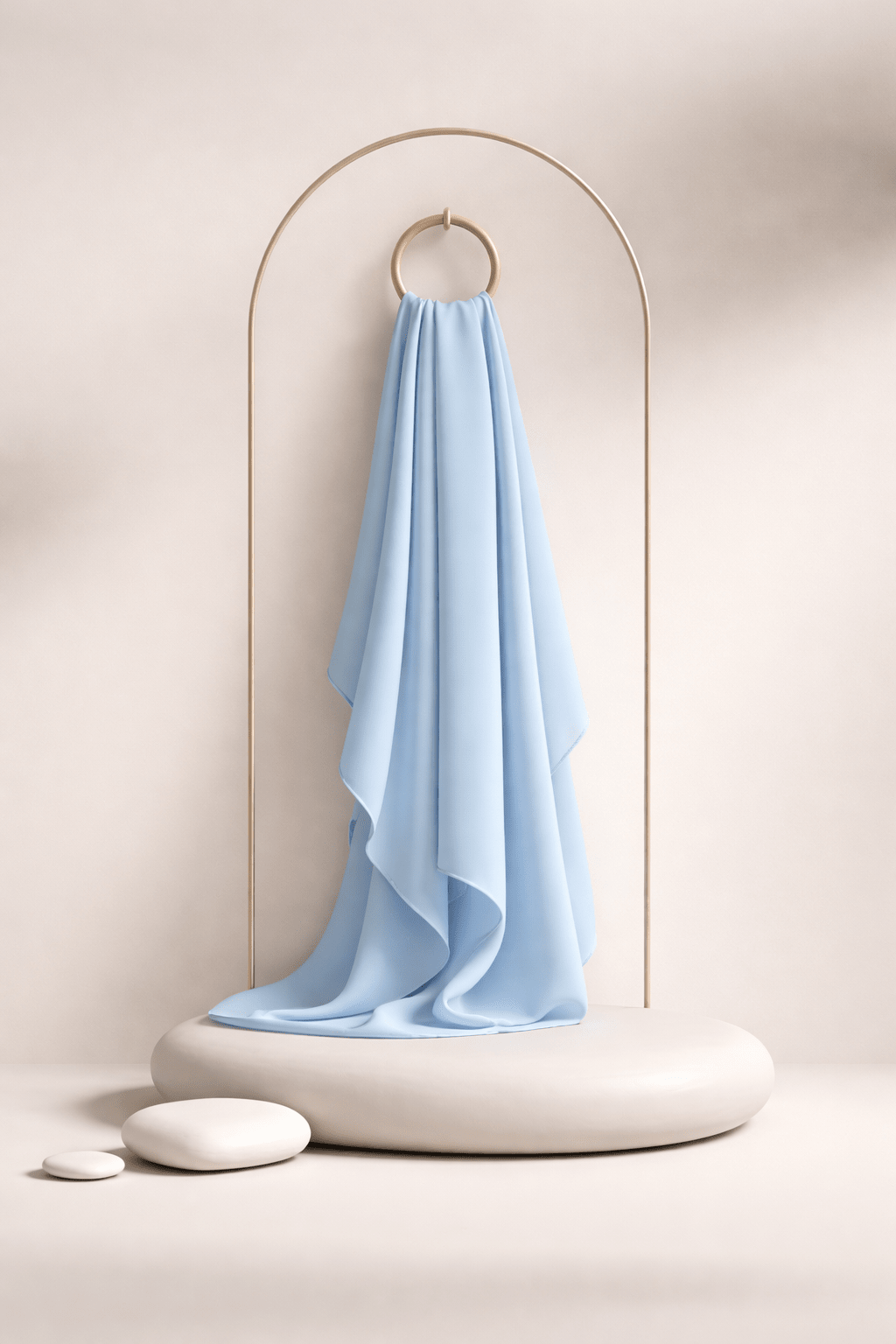 Moja Premium Malaysian Heavy Georgette - Pastel Blue - AinAura