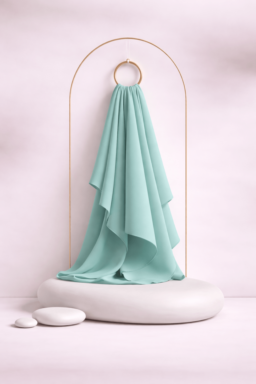 Moja Premium Malaysian Heavy Georgette - Teal Nude - AinAura