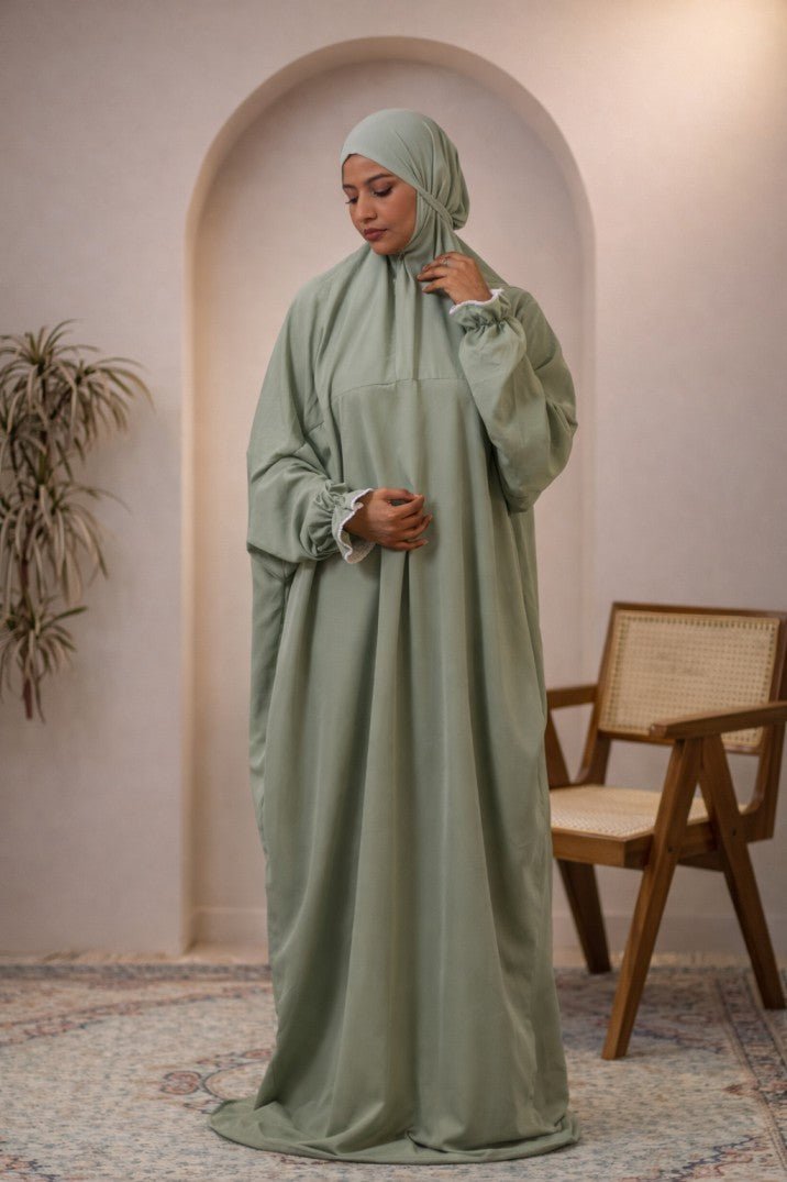 The Laya Series | Premium Plain Crepe Green Premium Plain Crepe - AinAura