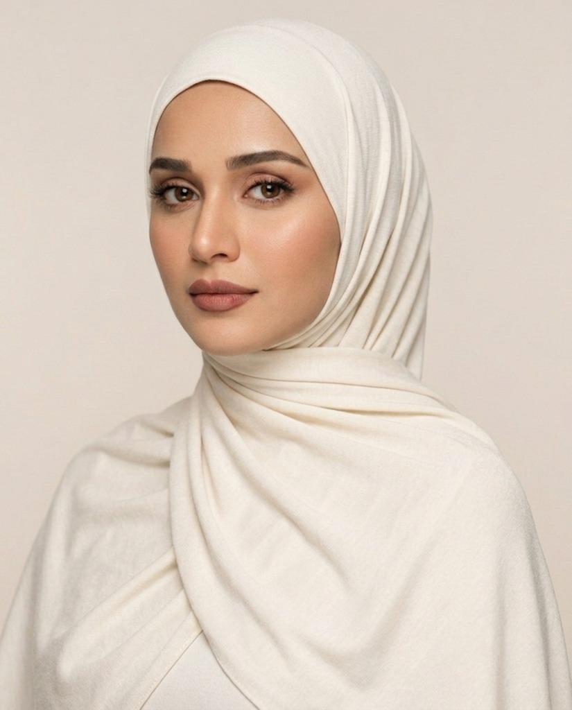 Ainaura Premium Moja Jersey  Off White Colour  Scarf